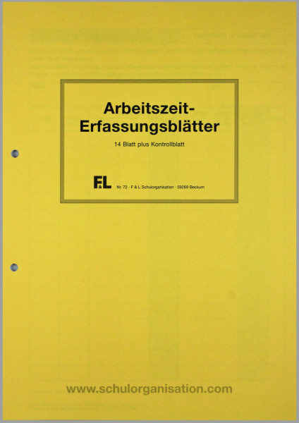 Arbeitszeiterfassung mit Kontrollblatt