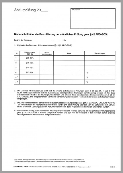 Abiturvordruck