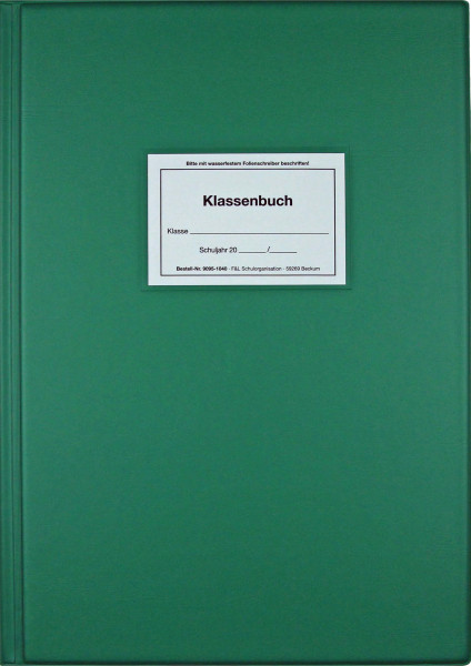 Klassenbuch Klassiker PVC Einband grün