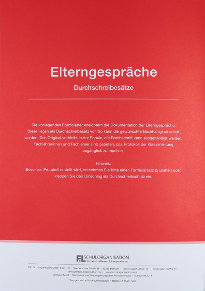 Eltern-Schülergespräche als Durchschreibesatz