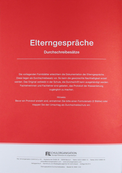 Eltern-Schülergespräche als Durchschreibesatz