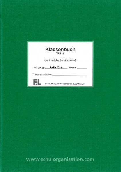 Schülerdaten Hauptschule Klassenbuch Teil A 2023/2024